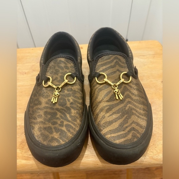 Vans Vault X Needles slip On Animal Print Gold Hardware Size 8M/10W
